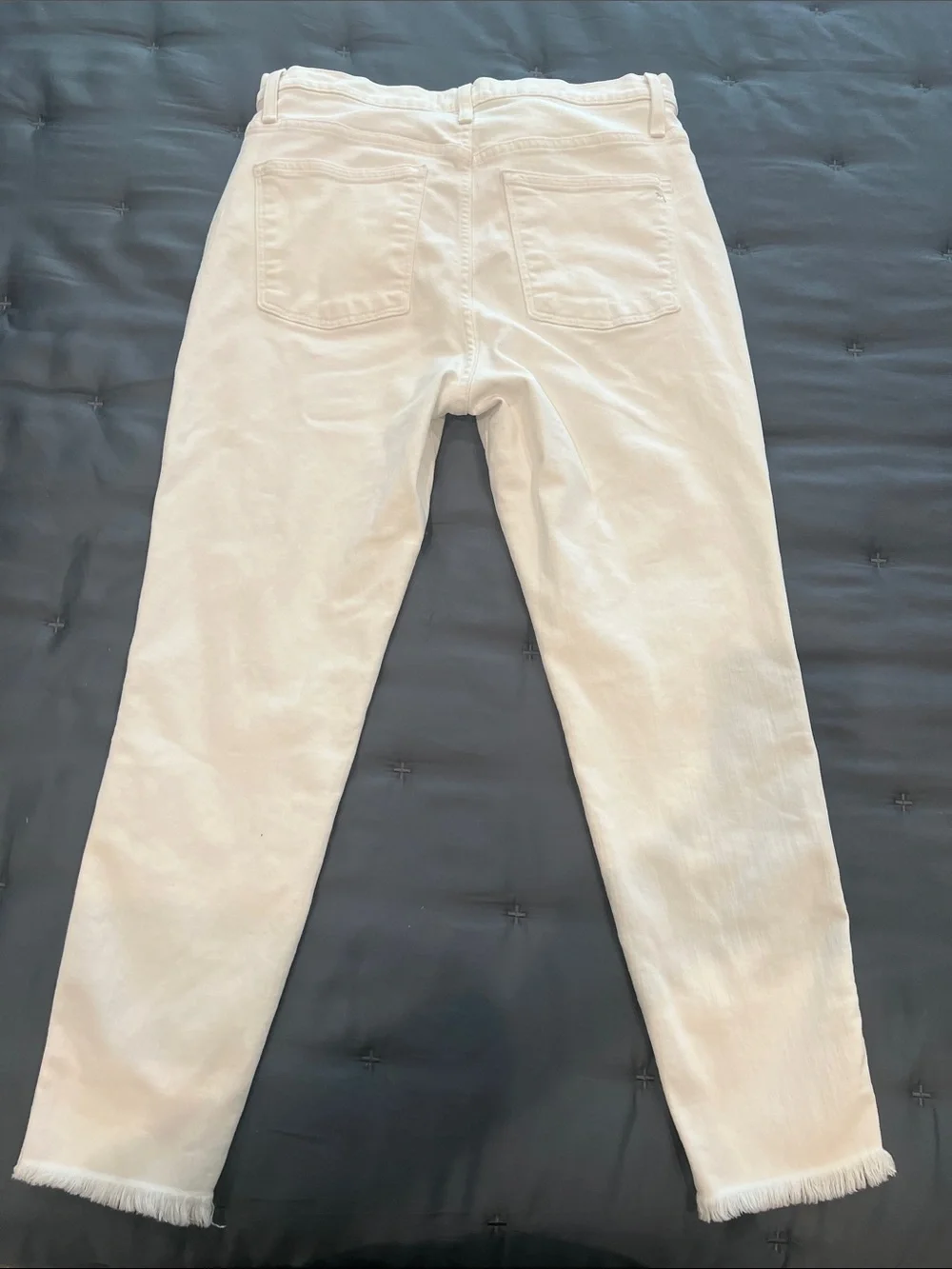 Madewell White High-Rise Skinny Crop Straight-Leg Jeans